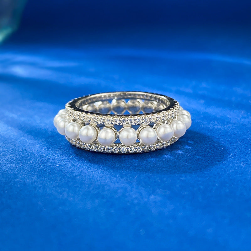 Pearl Pavé Ring, view 2