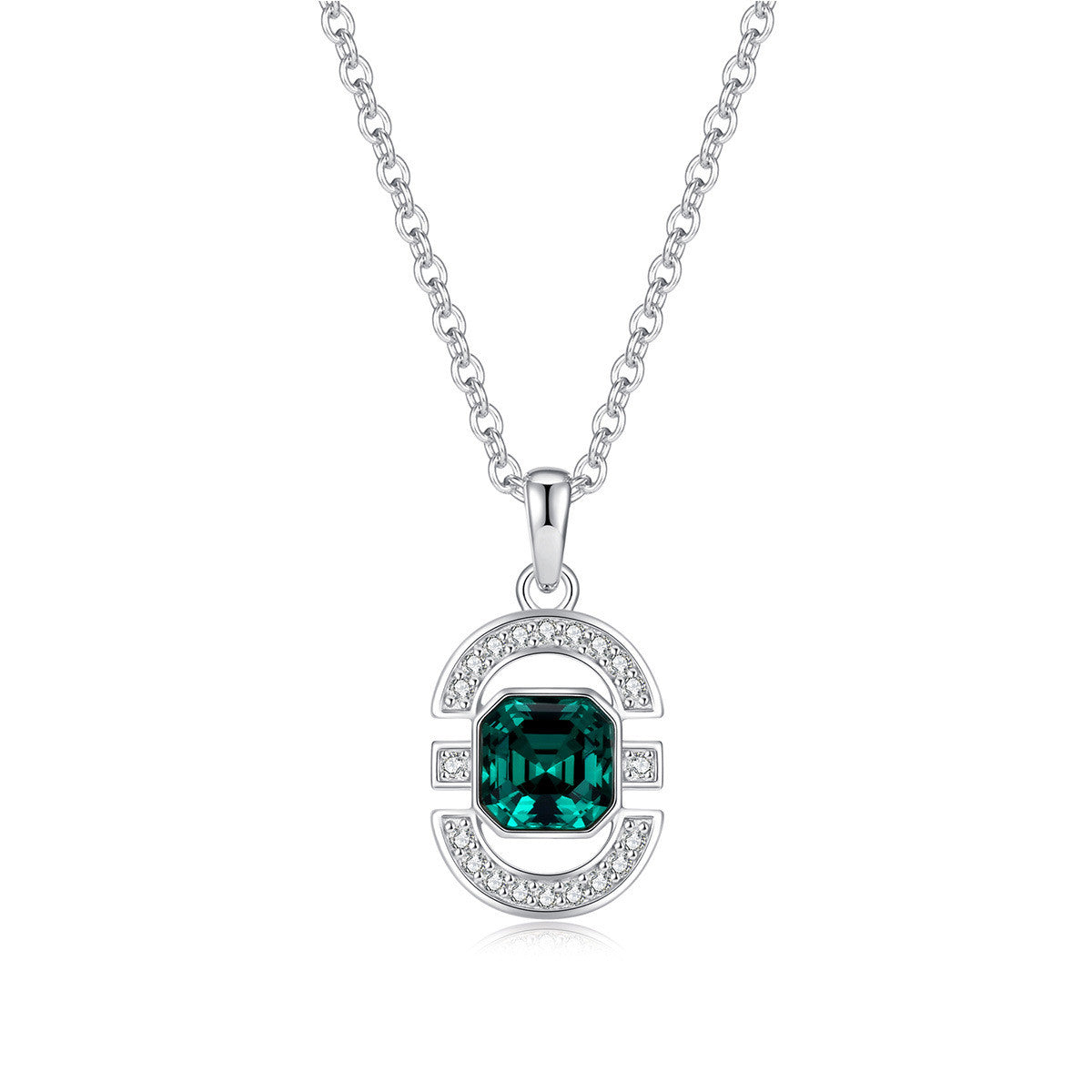 Square Green Stone Jewelry Set, view 7