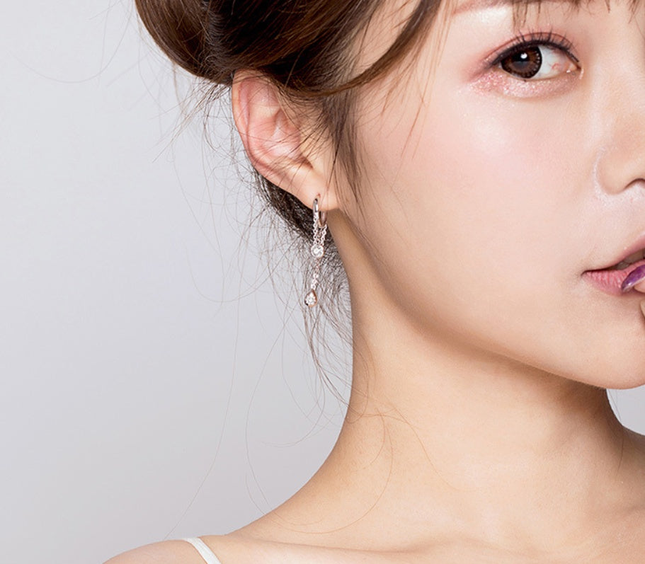 Long Line Stud Earrings, view 4