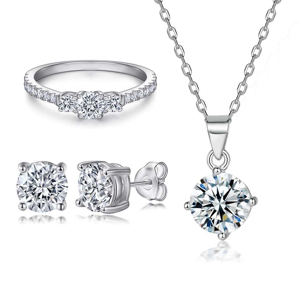 Round Zircon Solitaire Set, view 3