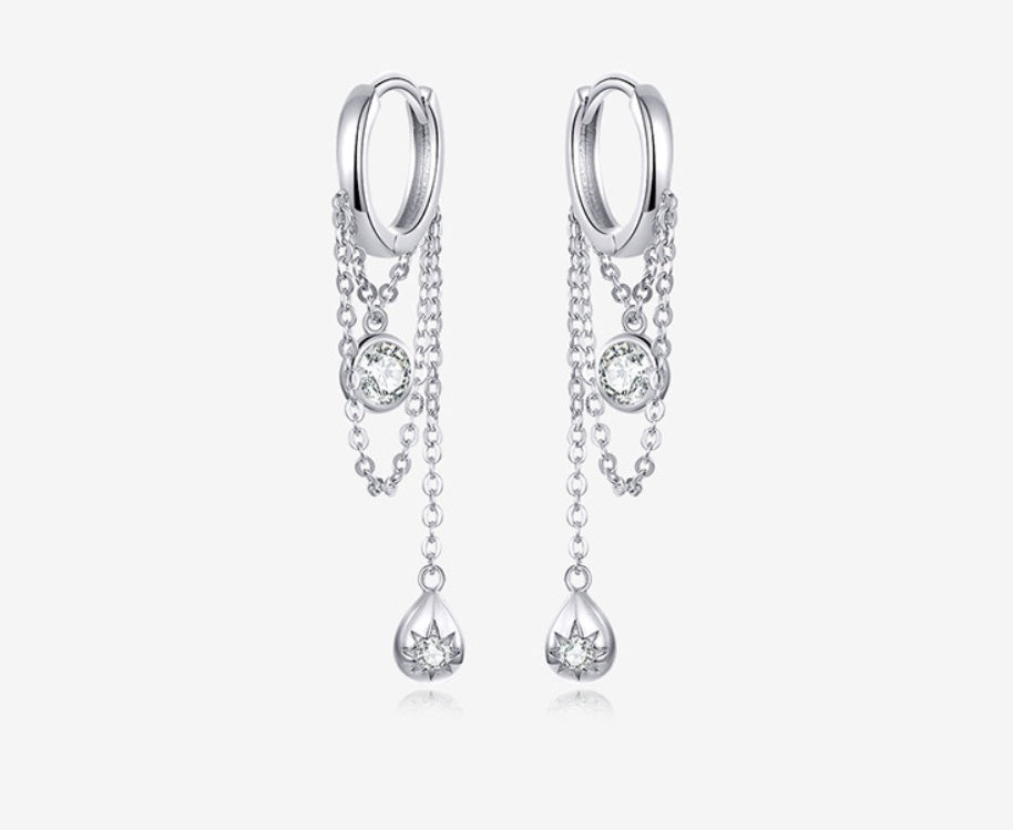 Long Line Stud Earrings, view 3