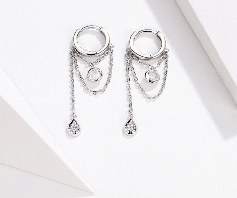 Long Line Stud Earrings, view 6