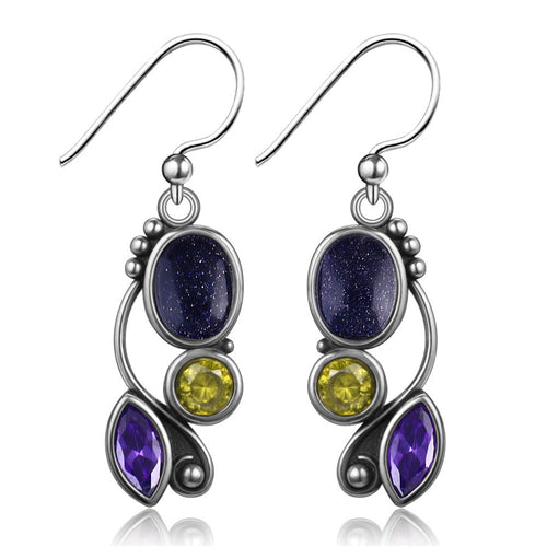 Blue Sandstone Drop Earrings