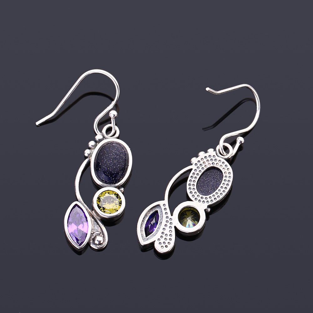Blue Sandstone Drop Earrings, view 5