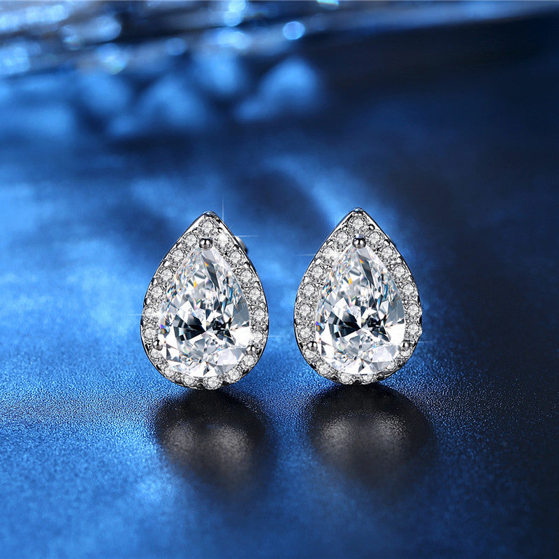 Platinum-Plated Zircon Drop Set, view 5