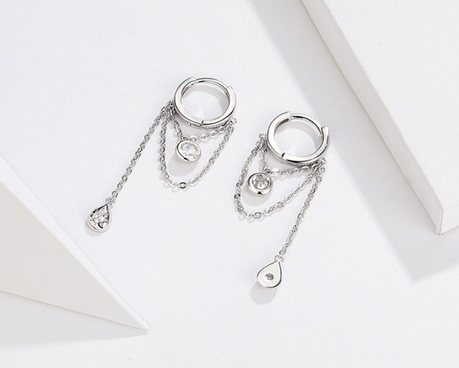 Long Line Stud Earrings