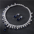 Colored Zircon Necklace & Earrings Set, view 2