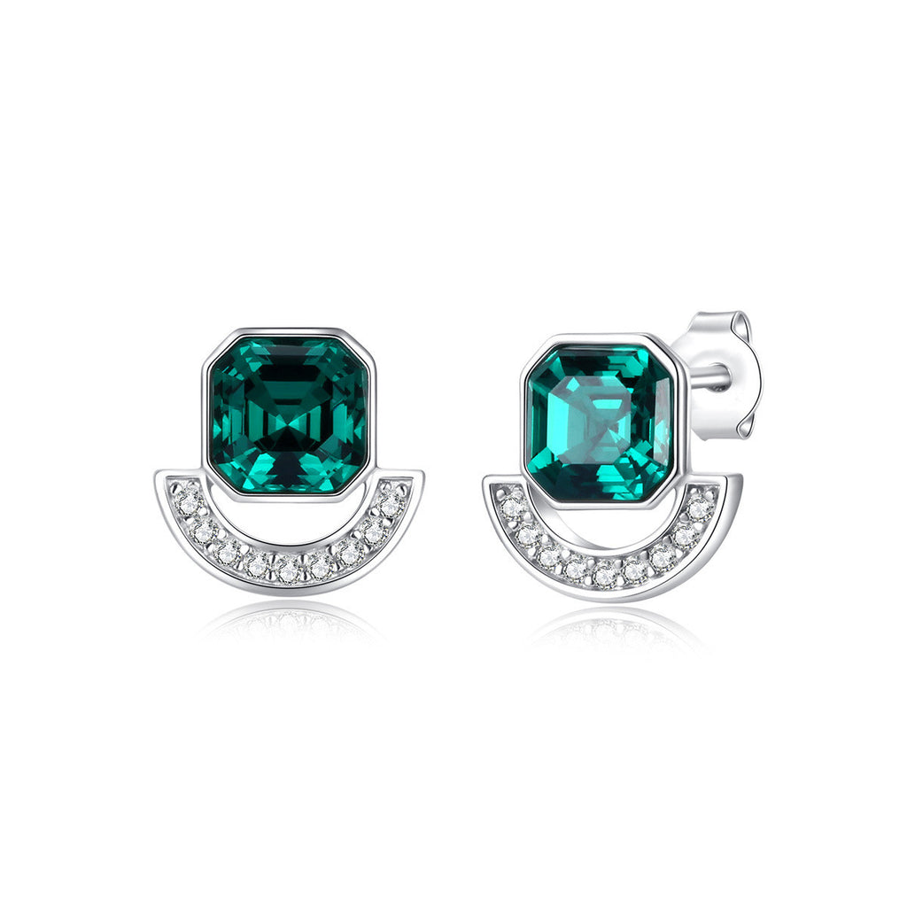 Square Green Stone Jewelry Set, view 6