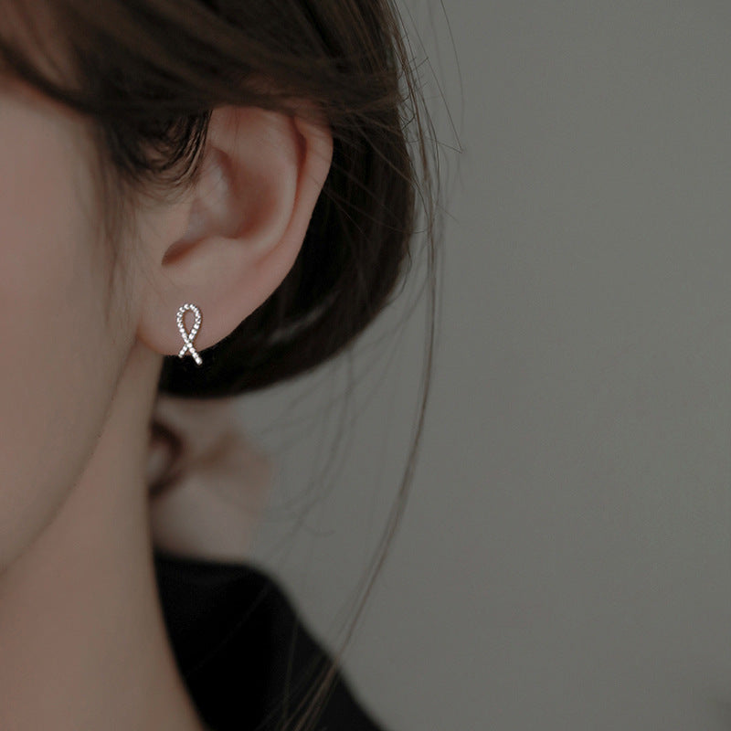 Cross Stud Earrings, view 3
