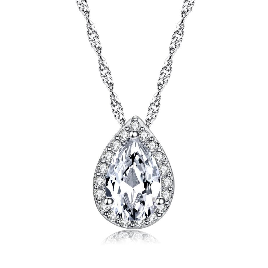 Platinum-Plated Zircon Drop Set, view 3