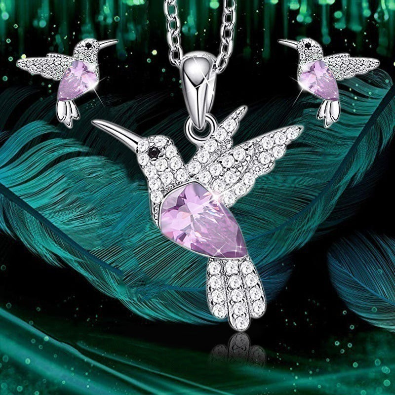 Hummingbird Necklace & Stud Set, view 4