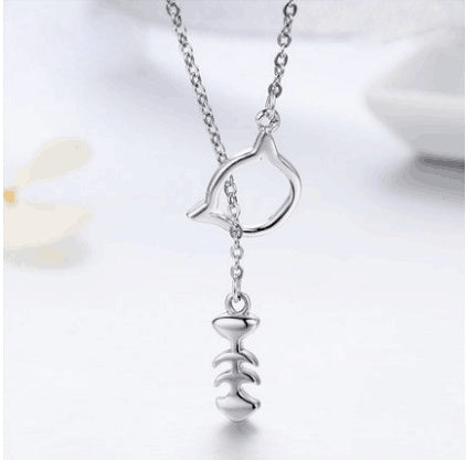 Kitten Pendant Necklace & Earrings Set