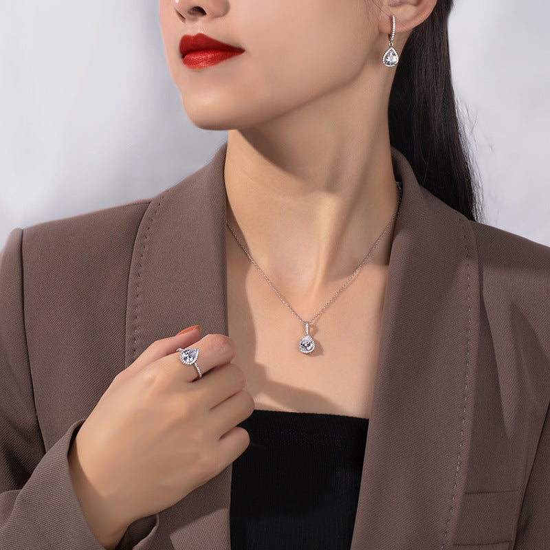 Teardrop Zircon Three-Piece Set