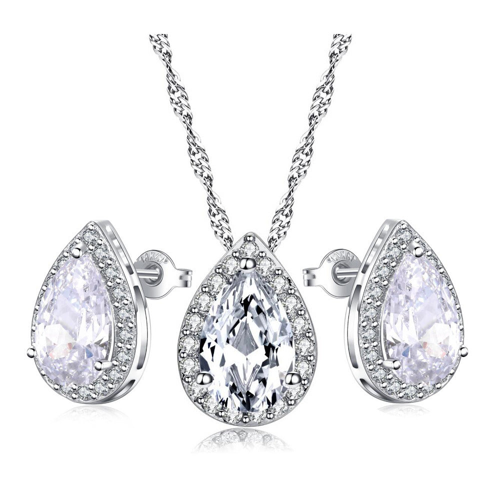 Platinum-Plated Zircon Drop Set