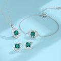 Square Green Stone Jewelry Set