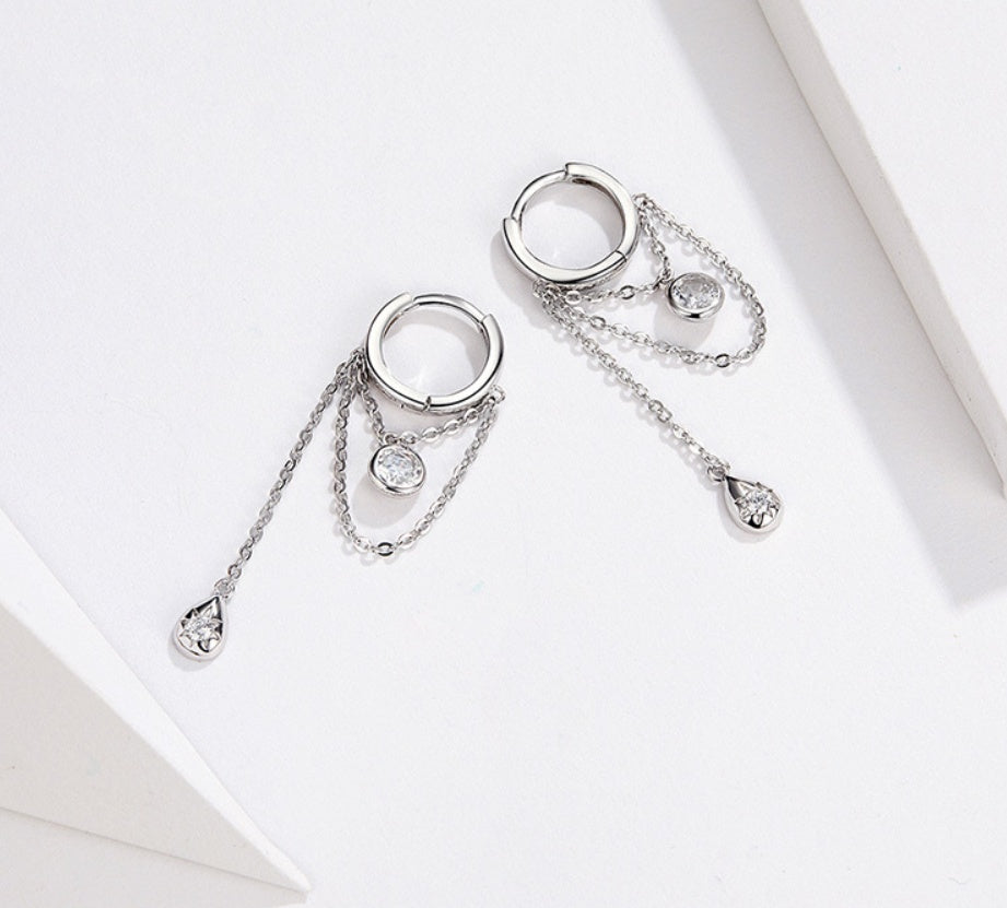 Long Line Stud Earrings, view 5