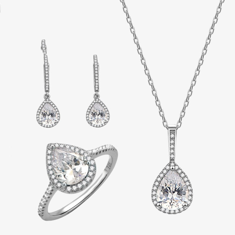 Teardrop Zircon Three-Piece Set, view 5