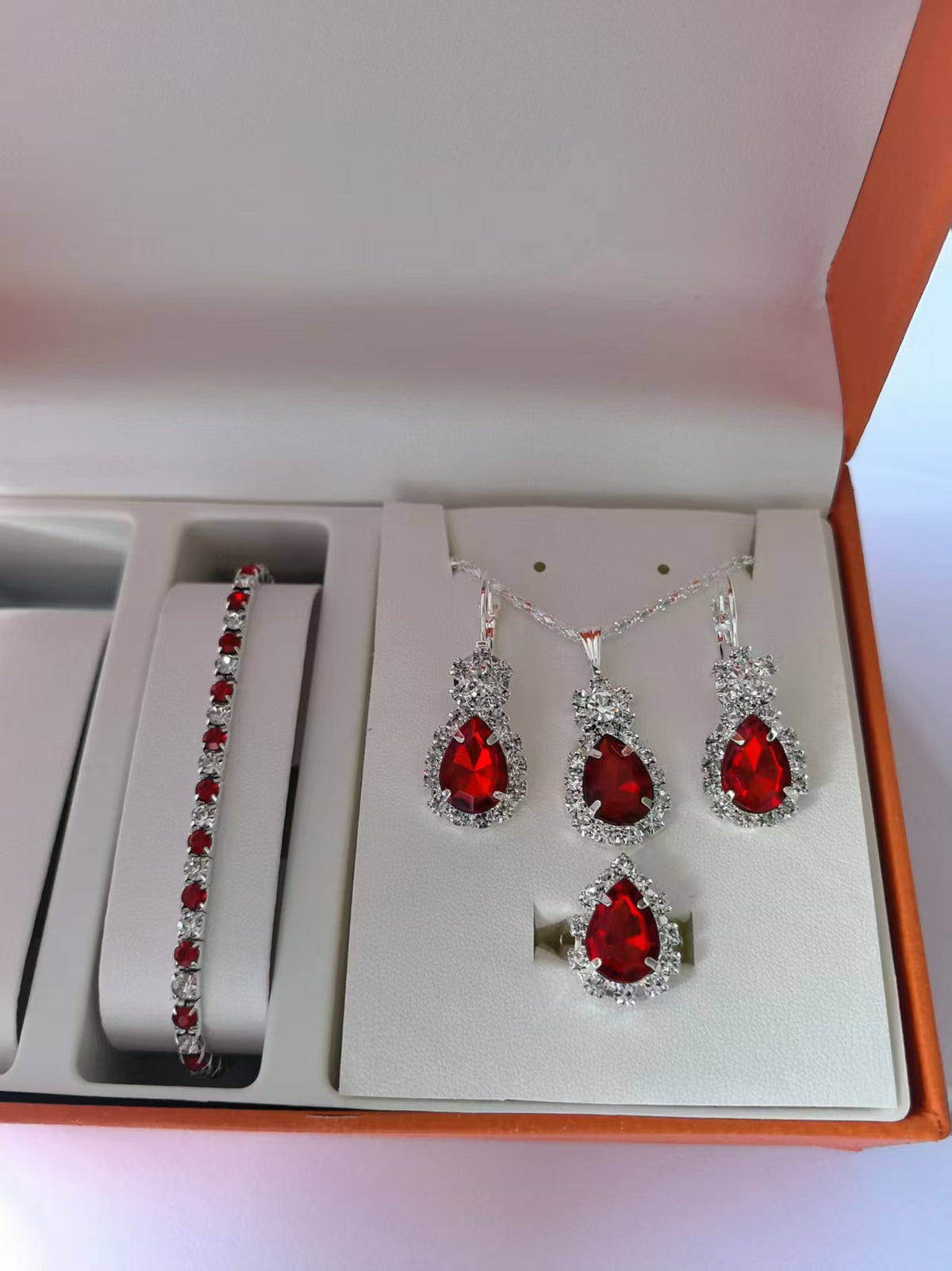 Zircon Necklace, Earrings & Ring Set, view 5