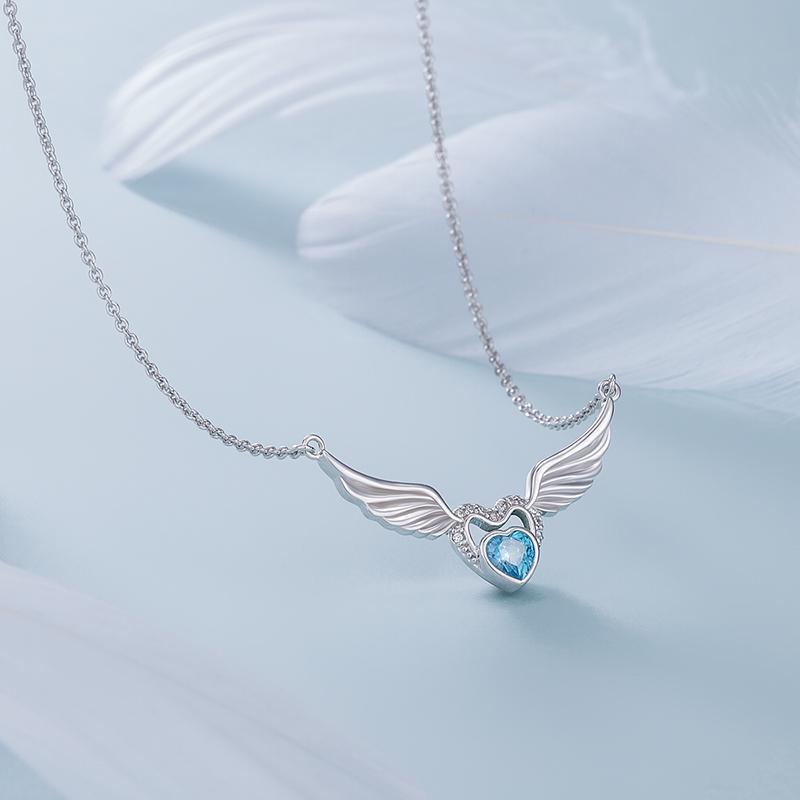 Angel Wing Pendant Necklace, view 2