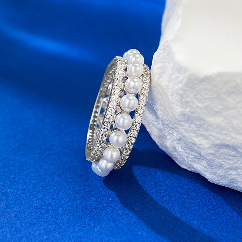 Pearl Pavé Ring, view 7