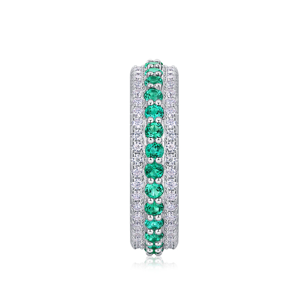 Three-Row Pavé Band, view 3