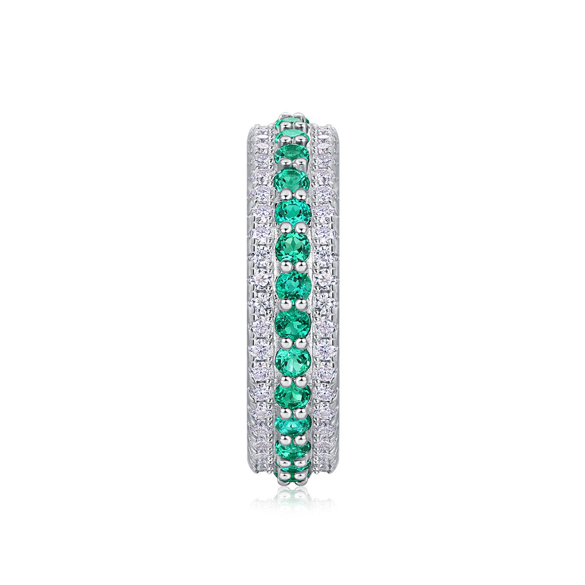 Three-Row Pavé Band, view 3