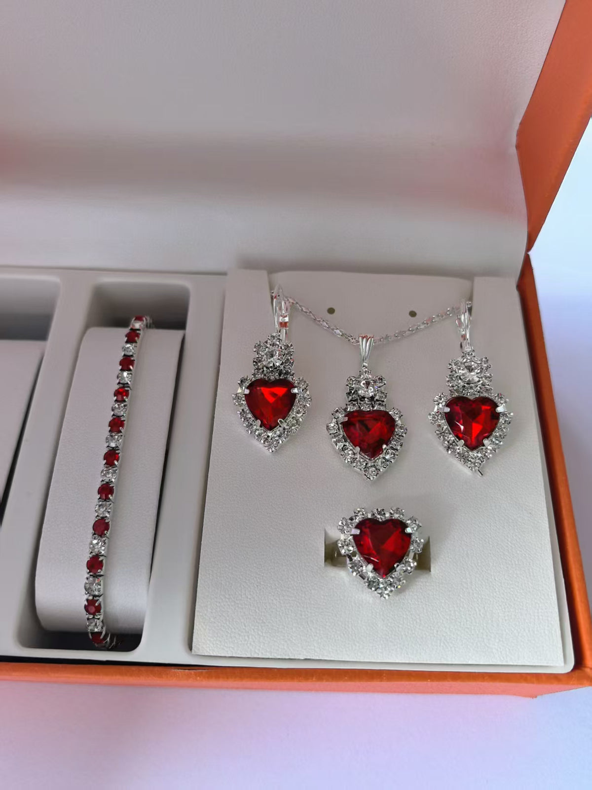 Zircon Necklace, Earrings & Ring Set, view 14