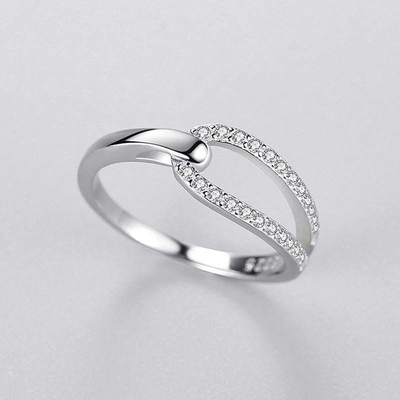 Crossover Pavé Ring, view 2