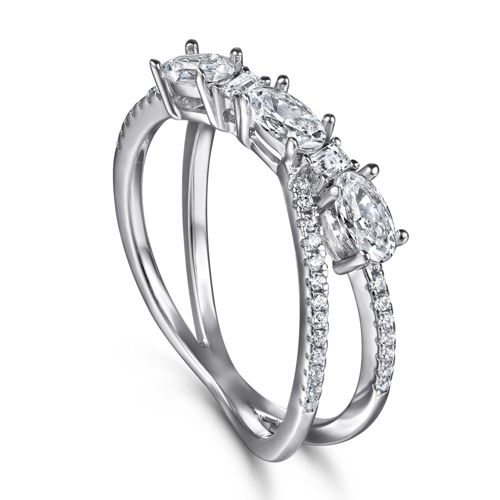 Three-Stone Twist Ring, view 3