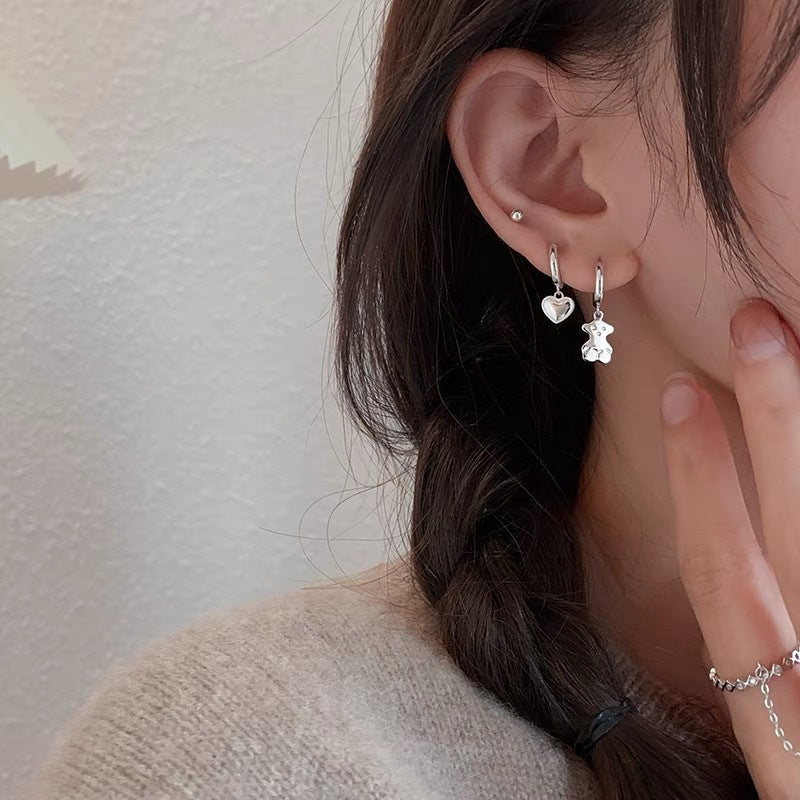 Bear Love Asymmetrical Earrings, view 3