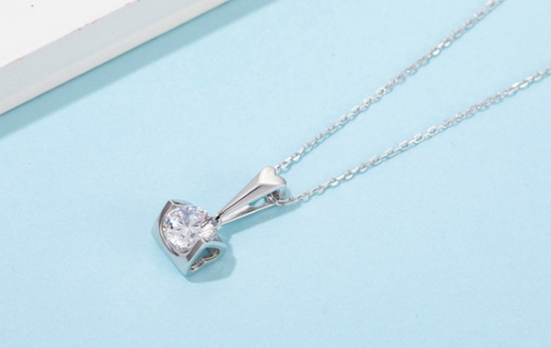 Moissanite Pendant & Stud Set, view 3