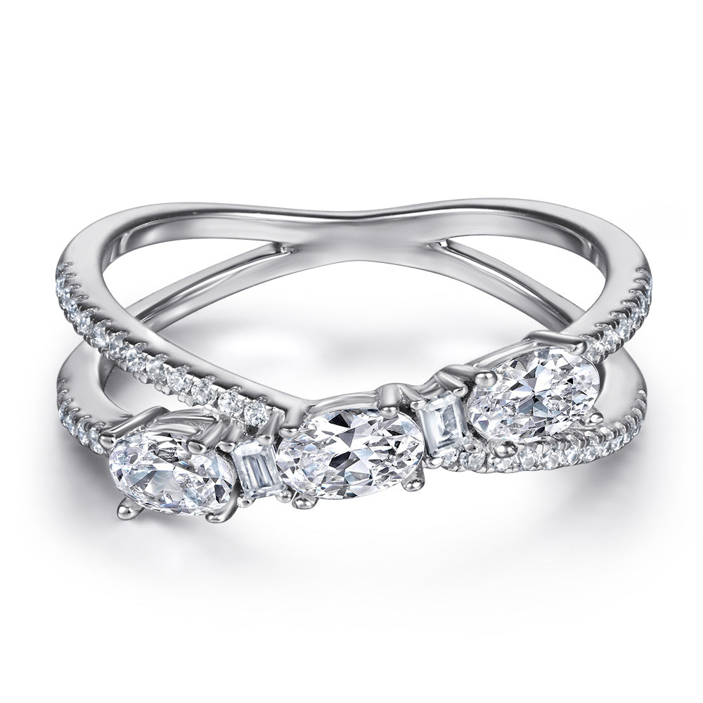Three-Stone Twist Ring, view 5