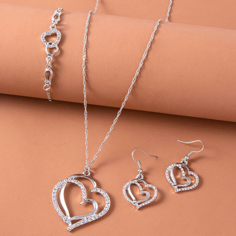 Crystal Heart Jewelry Set