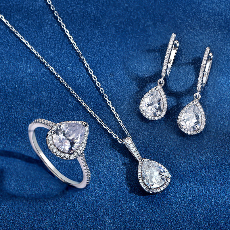 Teardrop Zircon Three-Piece Set, view 3