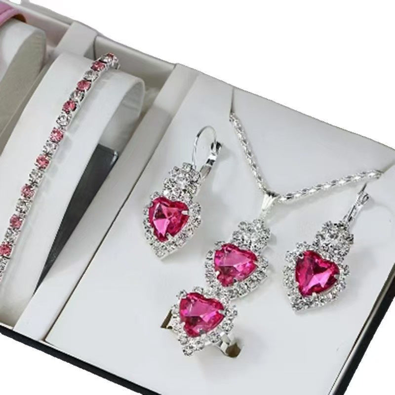 Zircon Necklace, Earrings & Ring Set, view 2