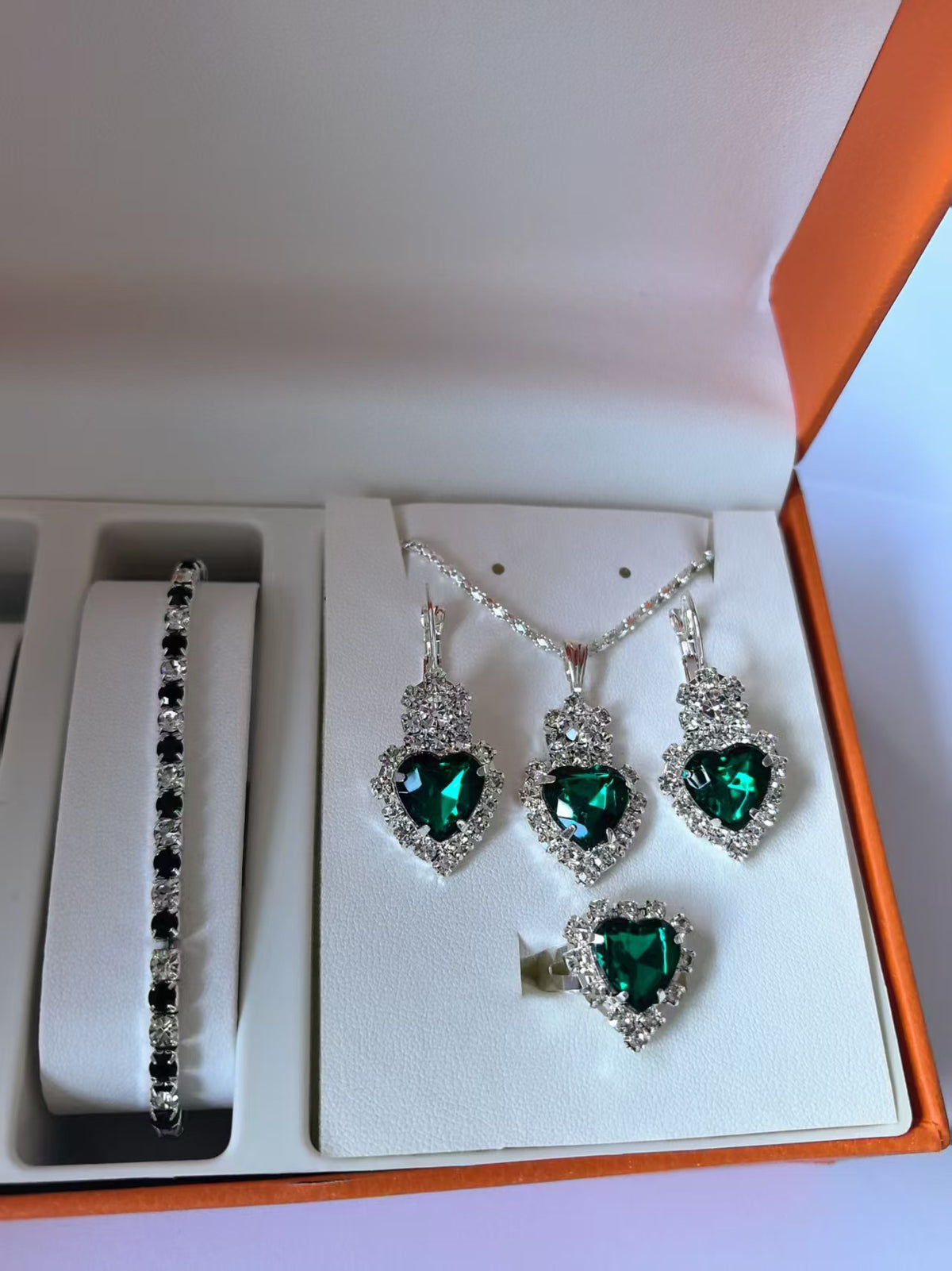 Zircon Necklace, Earrings & Ring Set, view 6