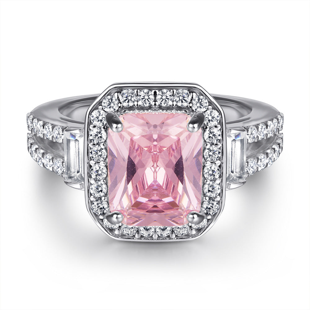 Rectangular Halo Ring