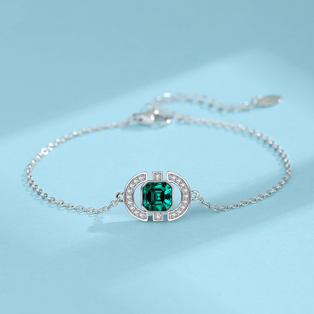 Square Green Stone Jewelry Set, view 4
