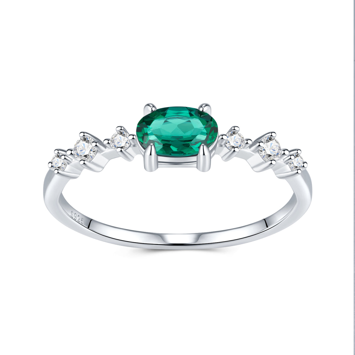 Octagon Emerald Band, view 2