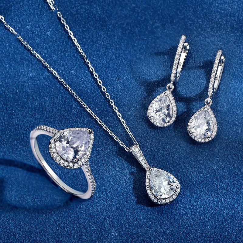 Teardrop Zircon Three-Piece Set, view 7