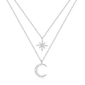 Star & Moon Double Layer Necklace, view 5