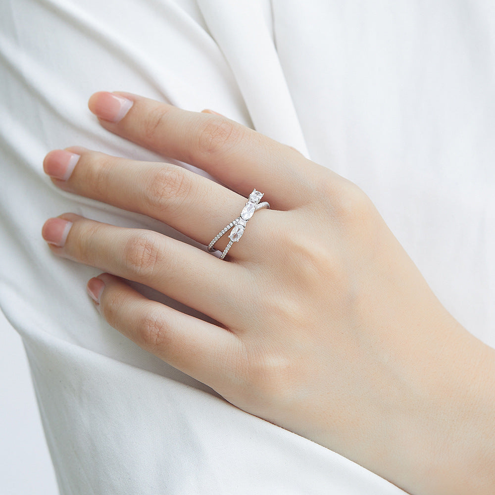 Three-Stone Twist Ring, view 4