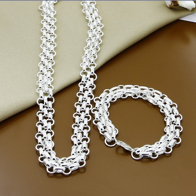 Three-Link Bracelet & Necklace Set, view 4
