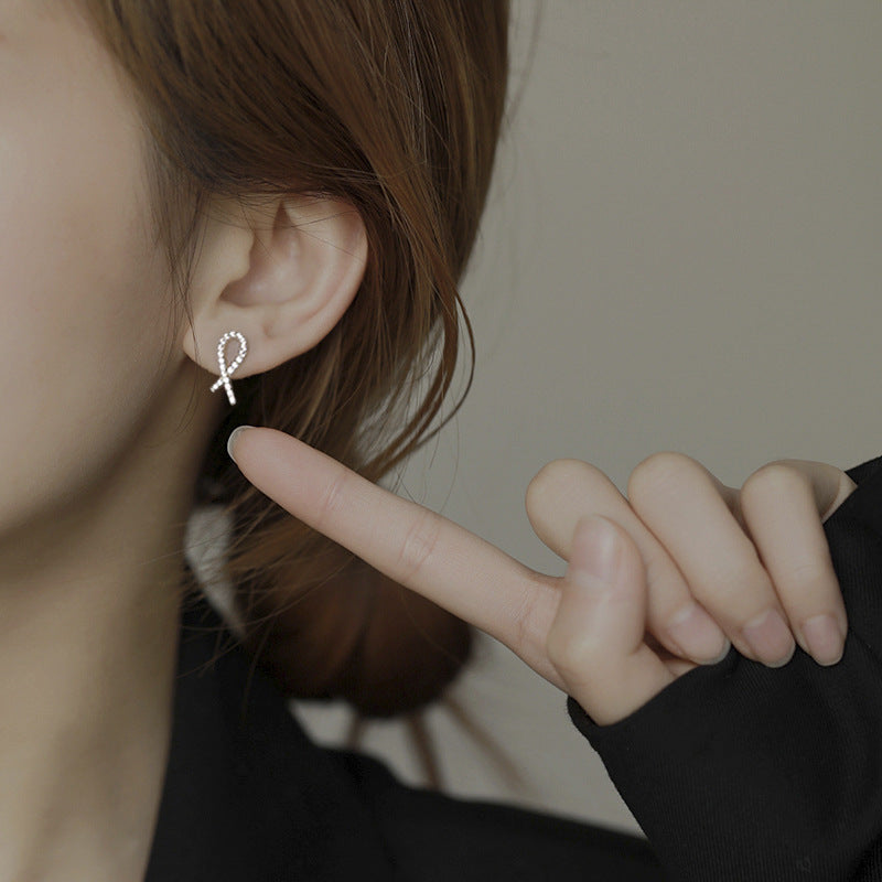 Cross Stud Earrings, view 2